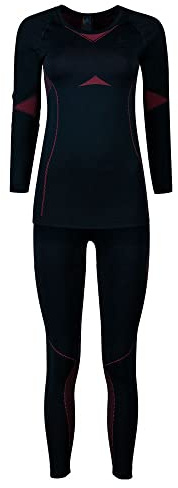 Odlo Damen Funktionsunterwäsche Set Fundamentals Performance WARM, Dark Sapphire - Beetroot Purple, S