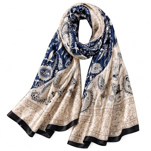 MAIRY Satin Scarf for Women Oversized Scarves Ladies Shawls and Wraps Lightweight Elegant Girls Scarfs Gifts Multifunctional Beach Shawl Scarves S180179