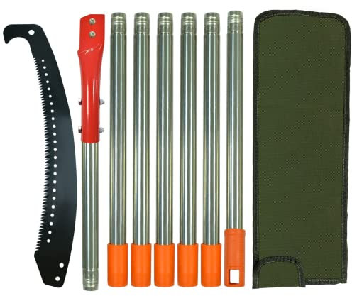 SUNORCHID Astsäge mit Stiel 3,2 m Handsäge Einstellbare Länge Baumsäge Gartengeräte-Set Hochentaster hochreichbare Stange mit Tragetasche, schneidet sauber und schnell für Äste