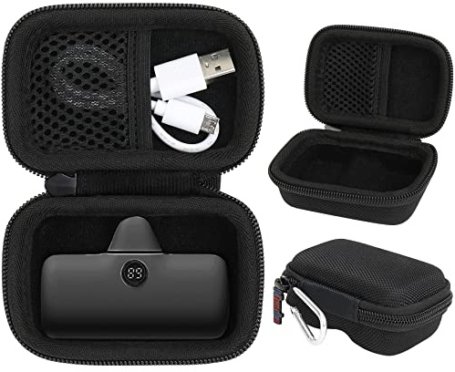 Khanka Estuche Rígido para iWALK/Veger Cargador Portátil Pequeña Batería Externa 4800/4500/3350mAh 5000mAh y Cable de Carga (Negro, Sólo Estuche)
