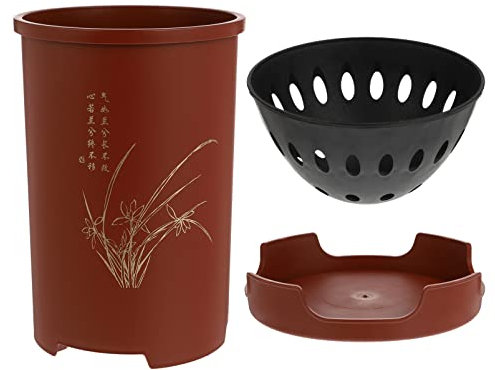 Happyyami 1ensemble Fleur Pot avec Drainage De Pot pour Orchidées Et Plantes Intérieur Décoration De Jardin Élégante Et Pratique pour Balcons Et