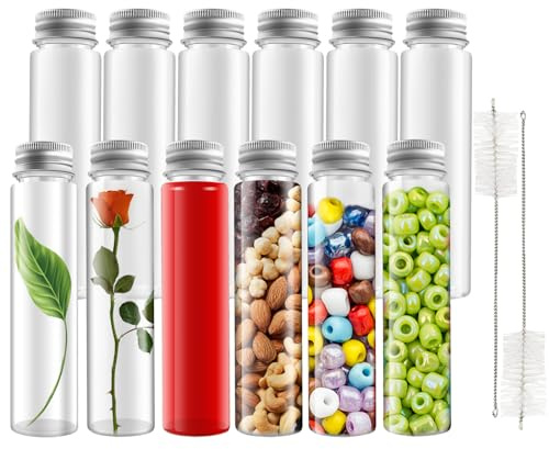 12 Stück Reagenzgläser 80ml Kunststoff Reagenzglas mit Schraubverschluss Klar Plastik Reagenzgläser Reagenzgläser für Blumen Flüssigkeiten Süßigkeiten