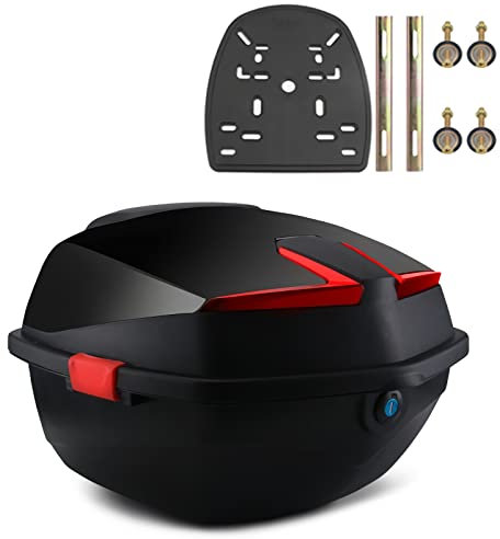 NUACOS Bauletto Posteriore Motocicletta Baule Posteriore Moto con Schienale Sigillato e Impermeabile Doppio Strato Casco Bagagli Bauletto per Scooter/Ciclomotore,H,12 * 16 * 16inch