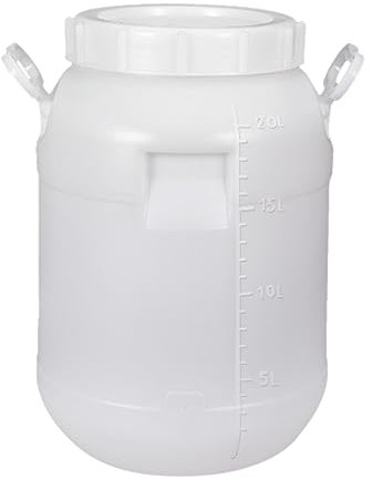 Barril de Almacenamiento de Agua de Granjas,Recipiente de Agua de Barril de captación de Lluvia para el hogar al Aire Libre,Tanque de Agua de Barril de Lluvia portátil(20L,白色)