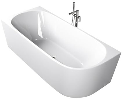 Vasca angolare FARO 170 x 75 x 56 cm, forma moderna, design vasca, angolo, colore: bianco