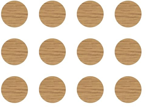 cyclingcolors 12x Cache vis adhésif autocollant diamètre 40mm protection bouchon trou obturateur meuble table chaise maison, Chêne