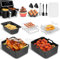 Vusddy 12-teiliges Dual Zone Heißluftfritteusen Zubehör für Ninja Foodi Max AF300EU/AF400EU/AF500EU, Doppelkammer Airfryer XL Accessories Set für Innsky, Princess, Tiastar, Devology, Emerio 7,6-10,4L