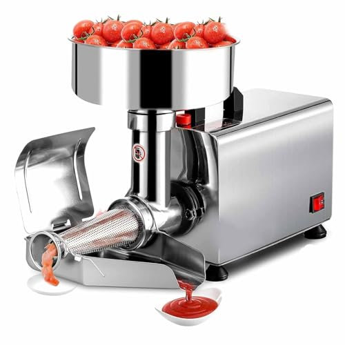 SACLMD Electric Tomato Strainer,Tomato Sauce Maker Machine,Food Strainer and Sauce Maker,Commercial Grade Food Mill,Stainless Steel Tomato Sauce Maker,110V