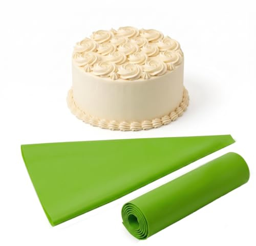 Venuscello® 100 x Green Icing Piping Savoy Bag 21 Inch Plastic Reusable Non Sticky Cupcake Pastry Cookies Cake Dessert Decorating Easy Grip Strong Baking Kitchen