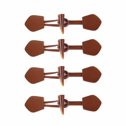 SHTGOI PU Leder Knebelknöpfe 4 Paar Horn Toggle Diagonale Schnalle Dekorative Mantel-Ersatzknöpfe Handwerk Nähknöpfe Knebelverschlüsse zum Annähe für Mantel Jacke Kleidung Trenchcoat Braun