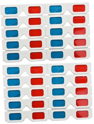 Gatuida 20pcs Paper-framed Stereoscopic Glasses for Movie Cinema Paper Glasses Movie for Home Theater Game Viewing