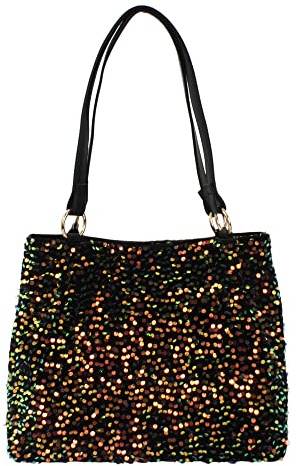 Meliyya Pailletten Shopper Tote Bag Schultertasche Glänzende Umhängetasche Beuteltasche für College Party Alltags