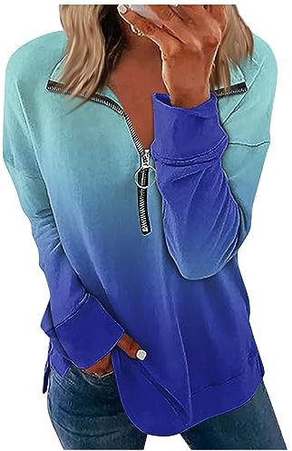 LSAltd Hoodie Damen Flauschiger Pullover Damen Longsleeve Damen Kalender 2024 Wandkalender Warme Füße Jeans Damen Damenmode Pullover Damen Elegant Fleece Damen Gutschein Ausdrucken（6-Blue,3XL）