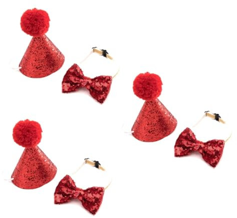 Housoutil 3stücke Adorables Hundehut Mit Schleife Für Geburtstagsfeiern Und Bequem Für Kleine Bis Mittelgroße Haustiere Farblich Zufällig Perfektes Cosplay-zubehör Für Hunde Und