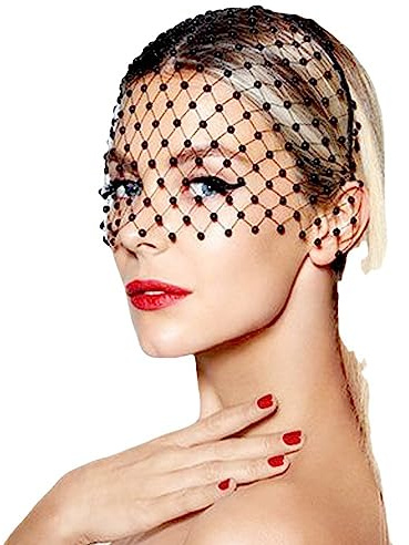 CEMELI Voile de cage à oiseaux en perles de mariée rétro, pour chapeau de mariage, bandeau de fête de mariée, bijoux couverts en maille, accessoires pour cheveux de mariée