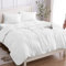 Copripiumino Matrimoniale 100% Cotone 240x220 (2 Federe 50x80), Set Copripiumino in Premium Cotone 150GSM OEKO-TEX, Morbida, Traspirante, Ipoallergenica - Bianco