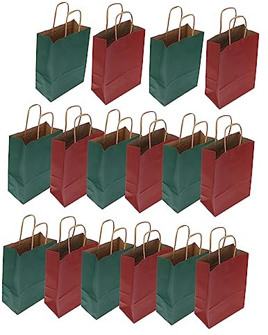 Beavorty 16stücke Weihnachtsgeschenkbeutel Tragbar Geschenktüten Verpackungsbeutel Für Weihnachtsgeschenke Aus Hochwertigem Material Leicht Und Reißfest Mit Festlichem Design Für Süßigkeite