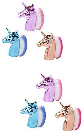 Healvian 6pcs Nail Cleaning Brush for Powder Unicorn Nail Art Brush for Art Cleaning