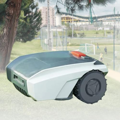 MhWrughts Robot tagliaerba 1/4 acro con Filo perimetrale, 20V 5Ah GPS Completamente Automatico tagliaerba Intelligente con percorsi paralleli, Controllo Bluetooth WiFi