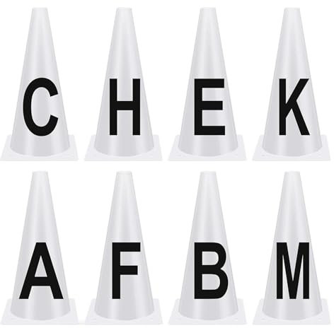 Sport-Trainingshütchen – Agility-Markierkegel für Übungen, stapelbare Trainingskegel | tragbare weiße Dressurbuchstaben und sichtbare Fußballkegel, Kegel-Set für Kinder und Erwachsene, Spor