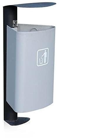 DSeenLeap Cubo de Basura para Exteriores de Acero Inoxidable, contenedor de residuos de Reciclaje Comercial de Metal para Exteriores con Marco Estable y Tapa Superior, Cubo Interior extraíble