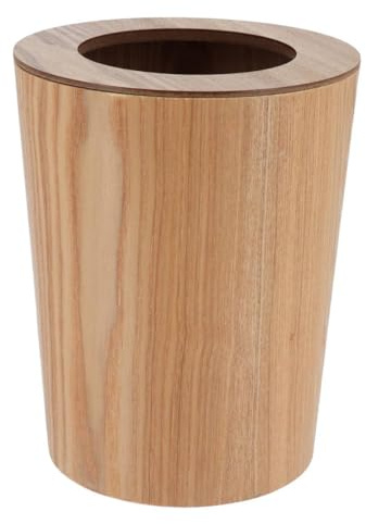 Tendance - Papelera de Madera Efecto Roble 9l - Madera Natural