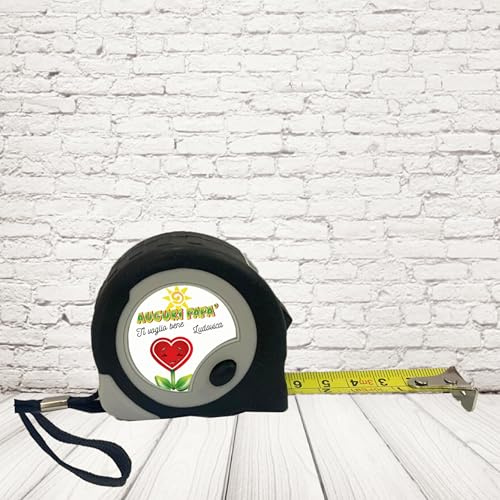 Metro a nastro personalizzato con Nome e Dediche Idea regalo Festa Del Papà Amore Natale Compleanno Lui Nonno Nastro di Misurazione Fai da Te 5 metri Nero ''DAD FIORE''