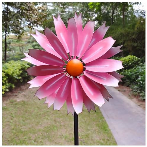 HAZARA WindmüHle 149cm Groß Windrad Garten Metall Gross XXL XXL Magische WindmüHle Aus Metall Groß Wetterfestes Gartendeko,Pink