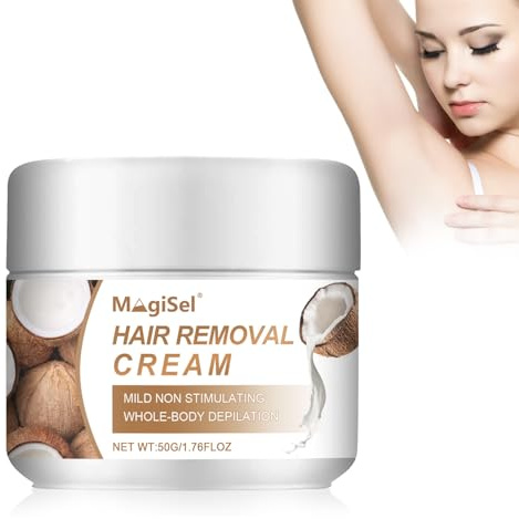 Crema Depilatoria Facial, Crema Hidratante Corporal con Extracto de Coco y Vainilla, Ungüento De Eliminación, Depilación Facial Sin Dolor Y Efectiva, Con Efecto Calmante y Antioxidante 50g