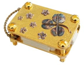 JDOQOKJ Mini presse à fleurs en métal fabriqué à la main, kit de presse à fleurs miniatures, design miniature doré, motifs floraux décoratifs (trèfle)