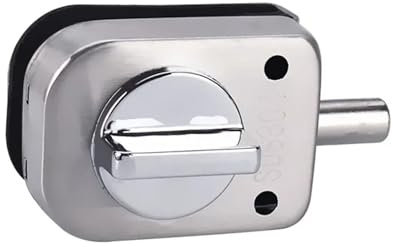 GUYTRM Serrure de porte en verre en acier inoxydable, verrou à pêne for porte en verre double, porte en verre sans cadre, serrure de porte en verre d'armoire lingli