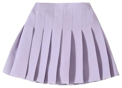 2025 Ragazze Estate Moda Vita Tennis Pieghettato Gonna Sottile Casual Mini Vita Gonna Moda Alta Gonna Bambini Ragazze, Lilla, 11-12 anni