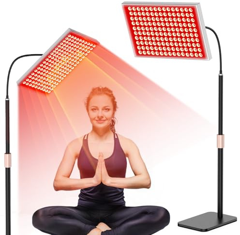 Red Light Therapy for Body and Face, Infrared Light Therapy Lamp 660nm Red Light and 850nm NIR LED Panel Light with Adjustable Stand, Infrared Redlight Therapy Device for Body Use at Home/Office/Gym
