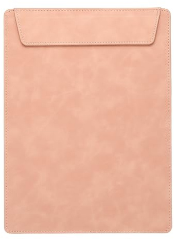 PATIKIL Planche À Pince En Cuir PU Format A4, 9x12 Porte-dossiers Magnétique Professionnel Avec Porte-Stylo Organisateur De Bureau Tableau D'Écriture, Rose