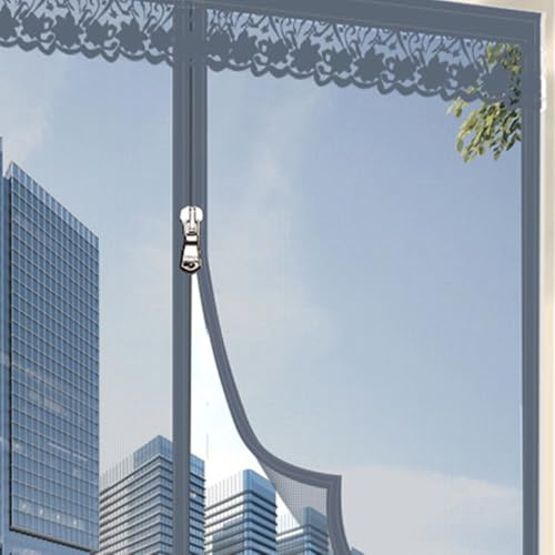 DOTBUY-SHOP Fliegengitter Fenster mit Klettband, Selbstklebendes Insektenschutz Fenster Moskitonetz, Ohne Bohren, für Balkontür Schlafzimmer Dachfenster Bodentiefe (Silbergrau,100x150cm)