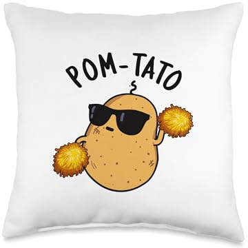 Pom-tato Funny Potato Pun Throw Pillow