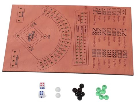 Aramox Holz Baseball Würfelbrett Baseball -Spiel Holzbrett mit Würfel Marbles Fun Double Battle Tisch Spiel für Erwachsene