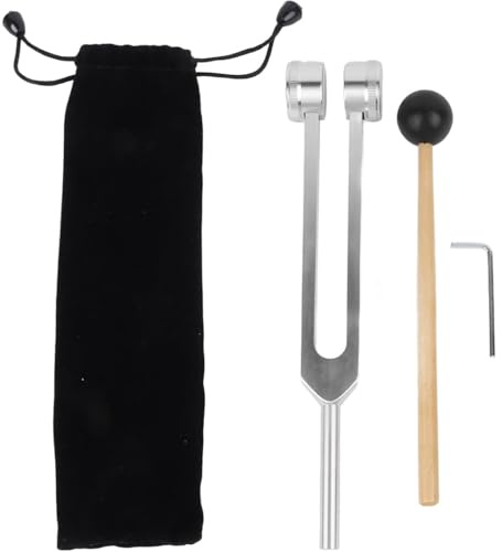 128 Hz Tuning Forks for Healing, Aluminium Alloy Tuning Fork with Silicone Hammer and Bag, Healing Instrument Offers Precise Frequency, for sound therapy, yoga, meditation and relaxation