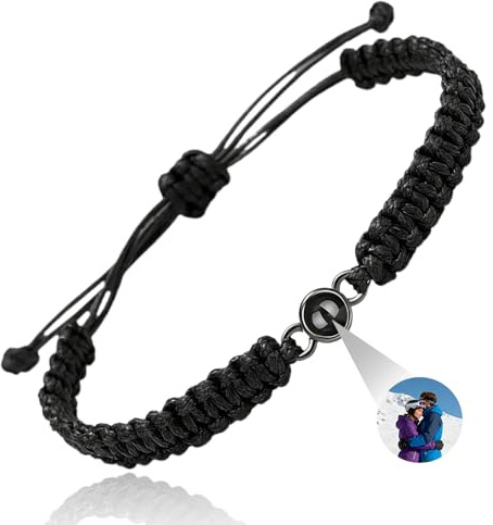 JONZIN Armband mit Foto Personalisierte Geschenke für Freundschafts Partner Personalisiertes Armband mit Bild für Damen Herren Fotoarmband mit Eigenem Foto für Paare