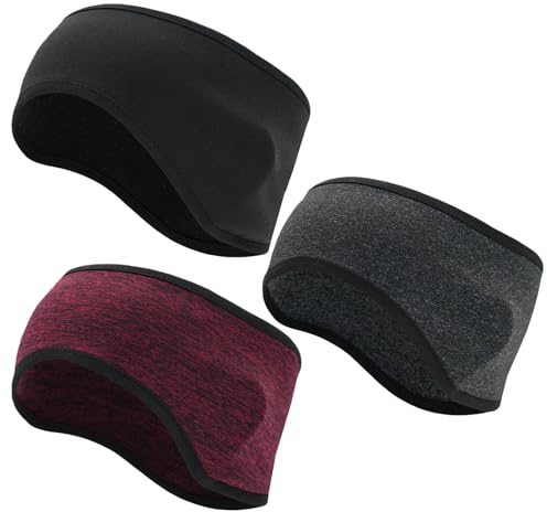 Richaa Fleece Ohrenschützer Stirnband Damen Herren Winter, Sport Elastisch Haarband Ohrenwärmer Fahrradhelm, Joggen Zubehör