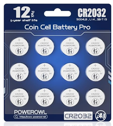 POWEROWL CR2032 Knopfzellen 3V Batterien Hohe Qualität 12 Stück Marineblau