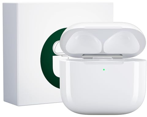 Uluck Estuche de Carga inalámbrica de Repuesto Compatible con Airpods 4, Estuche de Carga de 450 mAh con botón Bluetooth para emparejamiento