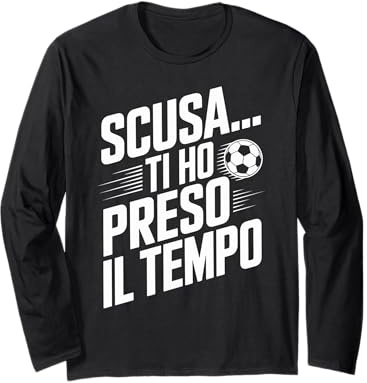 Attaccante Calcio Frase Divertente Pallone Maglia a Manica