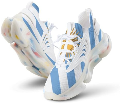Argentina Flag - Tenis de correr para hombre, transpirables, para caminar, para entrenamiento, atletismo, Estilo blanco, 39 EU