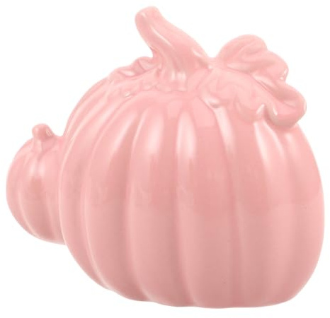 Beaupretty Moderne Rosa Keramik Kürbisfigur als Kompakte und Verschleißfeste Halloween und Thanksgiving Tischdekoration für Schreibtisch und Herbstfest