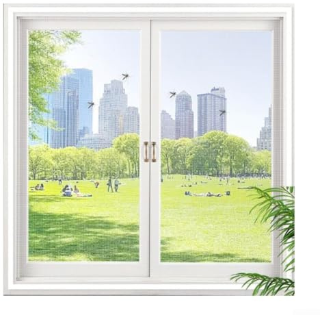 Magnetic Fly Screen for Windows UK – Invisible Insect Mesh Net with Strong Magnets for Doors & Balconies – DIY Cuttable Stopper 130x150cm(white120*130cm)