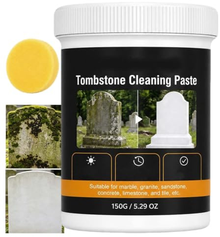 Crème de restauration de pierres tombales, pâte de polissage douce de nettoyage en profondeur, pâte de nettoyage de surfaces multi-pierres, pâte de soin de stones tombales et de monuments (1pcs)