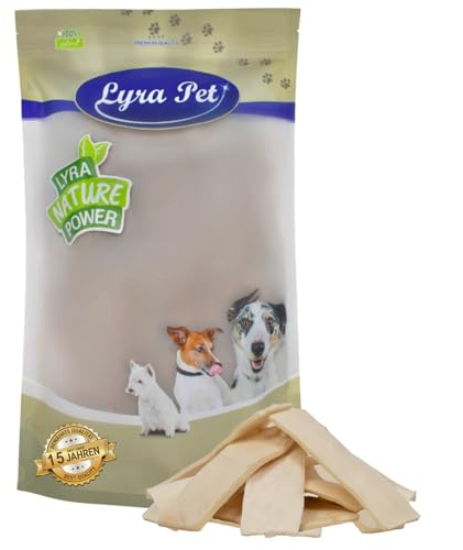 Lyra Pet® 1 kg Kauchips aus Büffelhaut getrocknet - Kausnack für Hunde | Naturbelassener Kauartikel - Zahnreinigendes, proteinhaltiges Leckerli - Knuspriger Kaugenuss - Reich an Nährstoffen