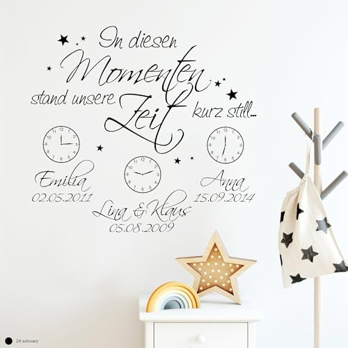 Wandtattoo Loft In diesen Moment Stand unsere Zeit kurz still Motiv - Auswahl von 30 Farben, 3 Größen & 5 Momente – Wandtattoo selber gestalten, Wandtattoo Wohnzimmer, Wandtattoo kleben