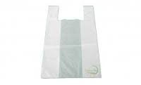 PZ 500 SACCHETTO MEDIO BIANCO DI PLASTICA BIOLOGICA 30 X 55 SACCHETTO SHOPPERS BORSA CON MANICO BUSTA PER ALIMENTI SHOPPER